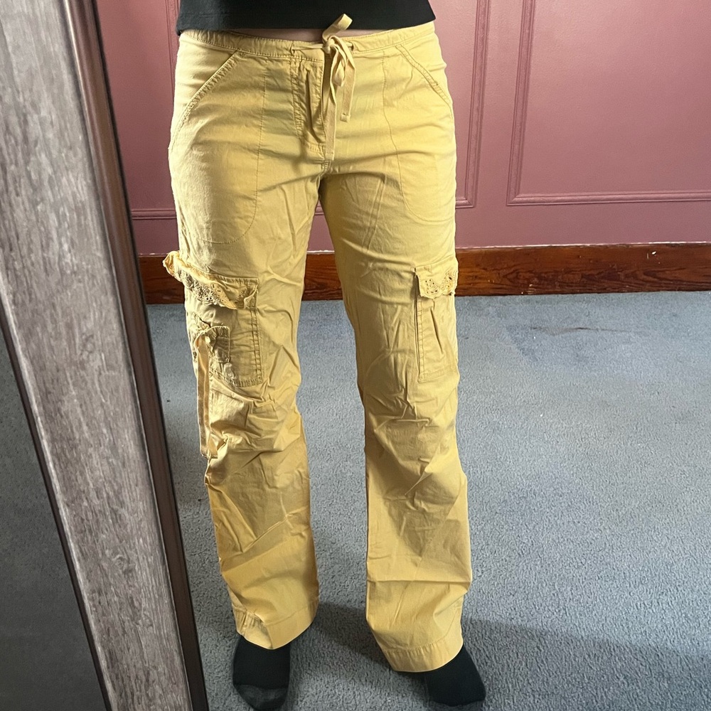 Yellow low rise vintage Old Navy pants